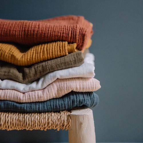 Nappe en double gaze de coton rouille Les Pensionnaires