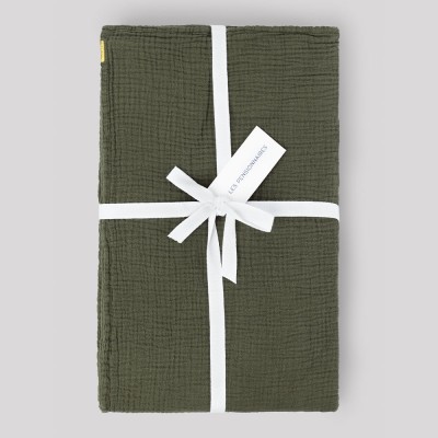 Caper green double gauze tablecloth Les Pensionnaires Les Pensionnaires