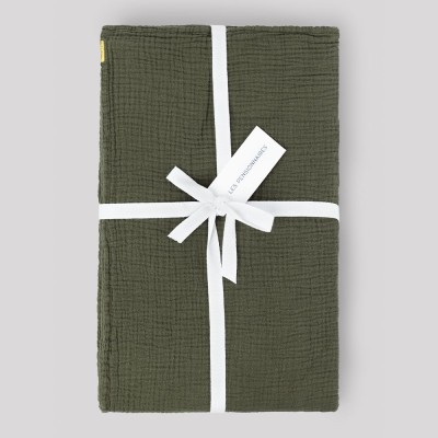 Nappe en double gaze de coton vert câpre Les Pensionnaires
