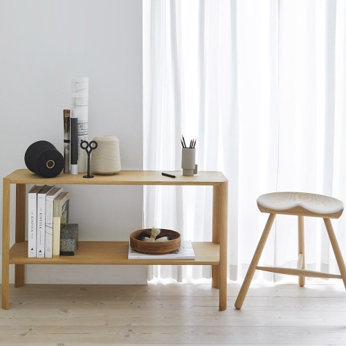 Leaf 1x2 Shelf in White Oak Form and Refine