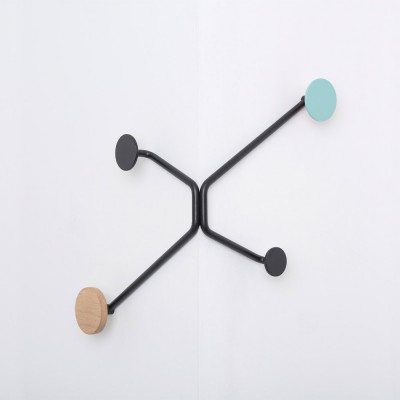 Perchero de pared The Dots, negro, Muuto