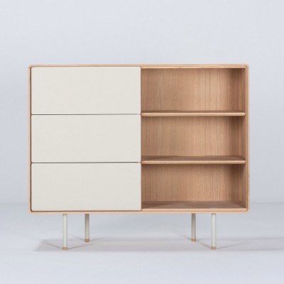 Dresser 118 Fina with drawers oak & linoleum cream Gazzda