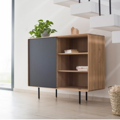 Dresser 118 Fina with oak cupboard & black linoleum Gazzda