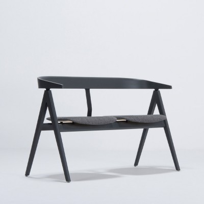 Banc Ava chêne noir & tissu anthracite Gazzda Gazzda