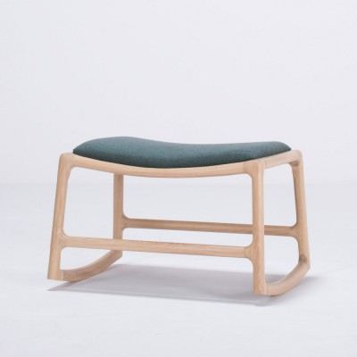 Dedo footstool oak & dark green fabric Gazzda