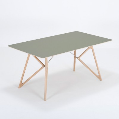 Tink oak table & olive green linoleum top Gazzda Gazzda