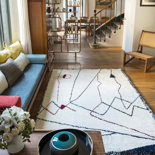 Myrro vloerkleed blauw & rood Edito Paris