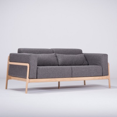 Fawn 2-seater sofa oak & anthracite fabric Gazzda