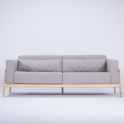 Fawn 3-Sitzer Sofa Eiche & Sand Stoff Gazzda