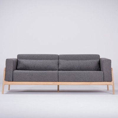 Fawn 3-seater sofa oak & anthracite fabric Gazzda