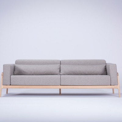 Fawn 4-seater sofa oak & anthracite fabric Gazzda
