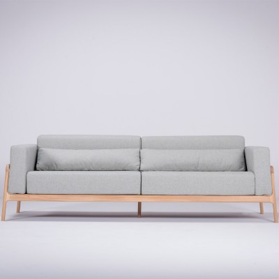 Fawn 4-Sitzer Sofa Eiche & blaugrauer Stoff Gazzda Gazzda