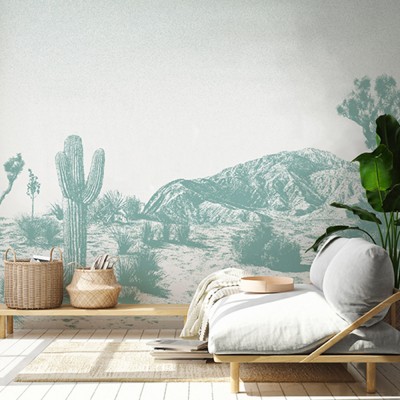 Papel pintado Arizona panorama verde y blanco