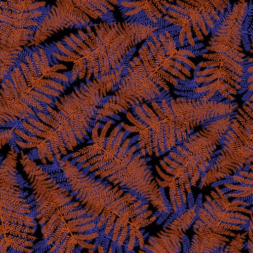 Sanguine en blauwe varens behang Edito Paris