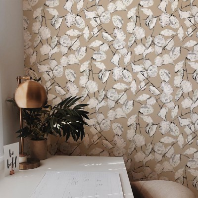 Beige pape munt muurschildering Edito Paris Edito Paris