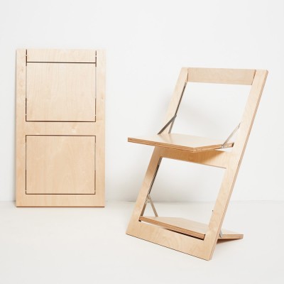 Silla plegable Fläpps abedul lacado transparente Ambivalenz