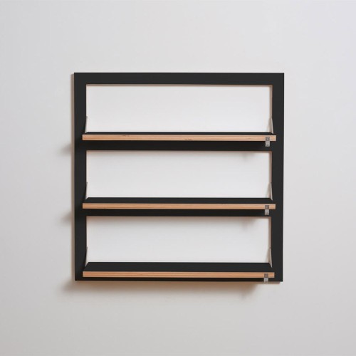 Fläpps triple shelf 80x80 black Ambivalenz