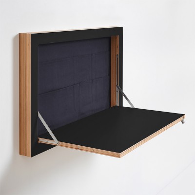 Escritorio plegable de pared con almacenaje Fläpps negro Ambivalenz Ambivalenz