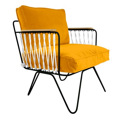 Poltrona Croisette in velluto giallo Honoré Honoré