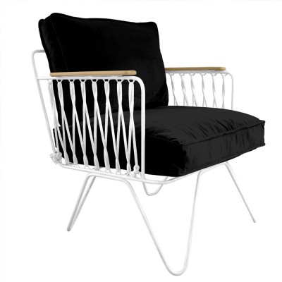 Honoré Croisette-Sessel aus schwarzem Samt