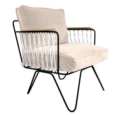 Sillón Croisette en terciopelo crudo Honoré Honoré