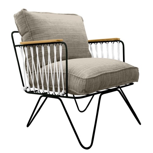 Sillón Croisette de lona jaspeada Honoré
