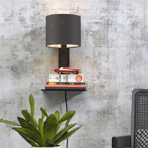 Andes black & dark gray shelf wall light Good & Mojo