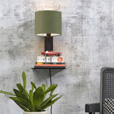 Applique da parete con mensola Andes nera e verde foresta Good & Mojo Good & Mojo