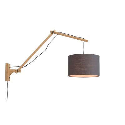 Andes wall lamp natural & dark gray L Good & Mojo 2