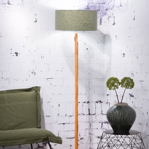 Fuji floor lamp natural & forest green Good & Mojo