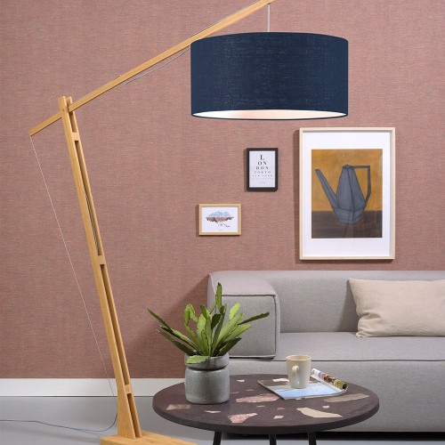 Lampada da terra Mont Blanc naturale e blu navy Good & Mojo