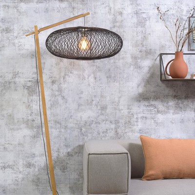 Lampada da terra Cango naturale e nera Good & Mojo 2