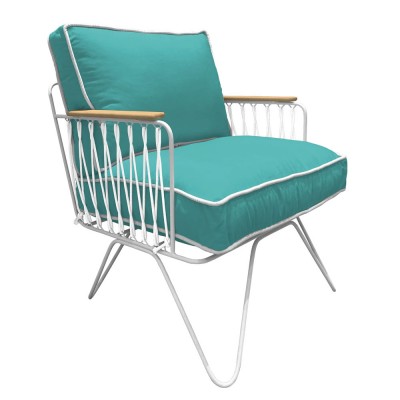 Croisette Outdoor armchair turquoise Honoré Honoré