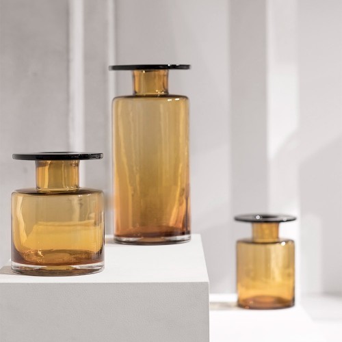 Vase Wind & Fire ambre & noir H40 cm Serax