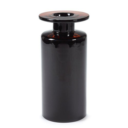Jarrón Wind & Fire negro y marrón oscuro H40 cm Serax