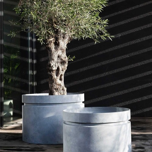 Jardinera redonda gris L Serax