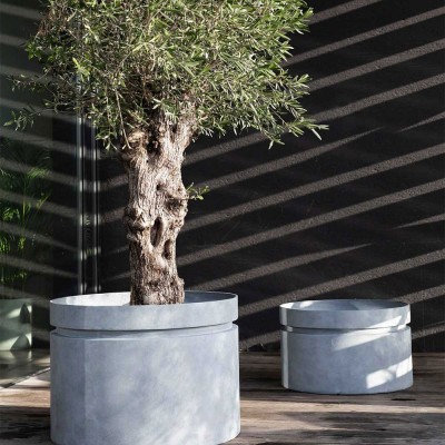 Planter round gray L Serax Serax