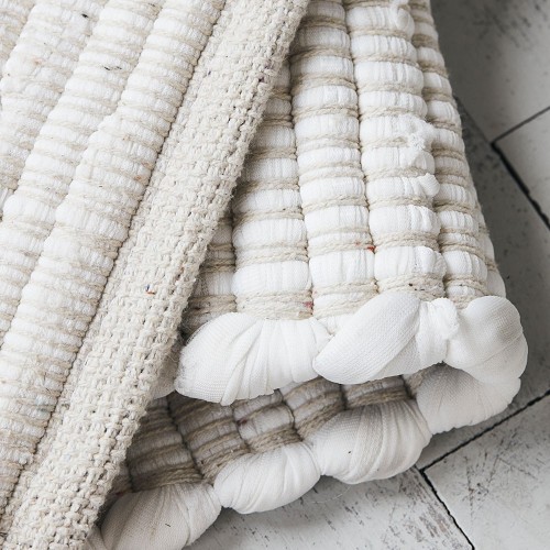 Alfombra Chindi blanca House Doctor