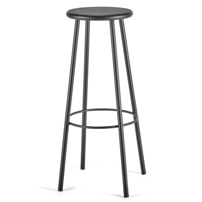 Black bar stool L Serax