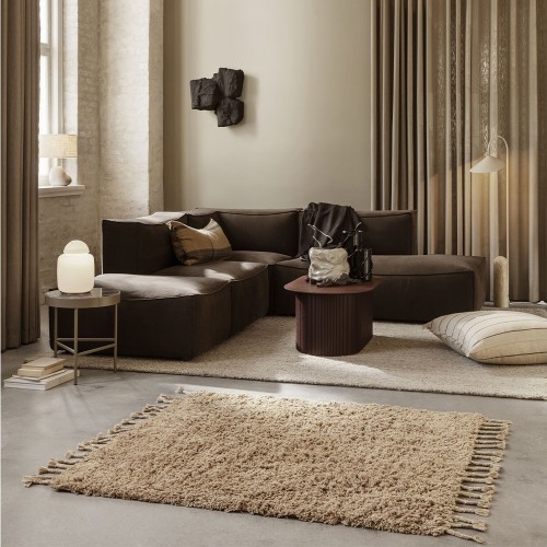 Amass high pile carpet white pepper 140 x 140 cm Ferm Living