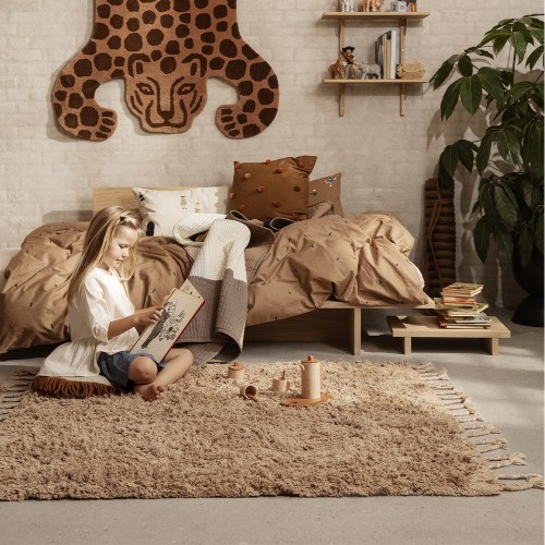 Tapis à poils longs Amass poivre blanc 140 x 140 cm Ferm Living