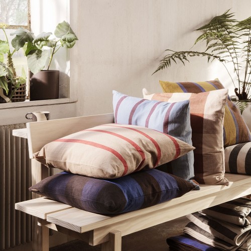 Large sand & black cushion Ferm Living