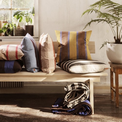 Large Quilted Blanket Sand & Bright Black Ferm Living