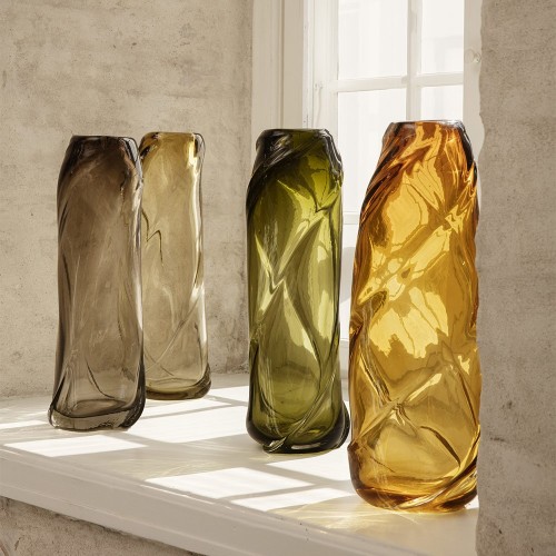 Smoked gray Water Swirl vase Ferm Living