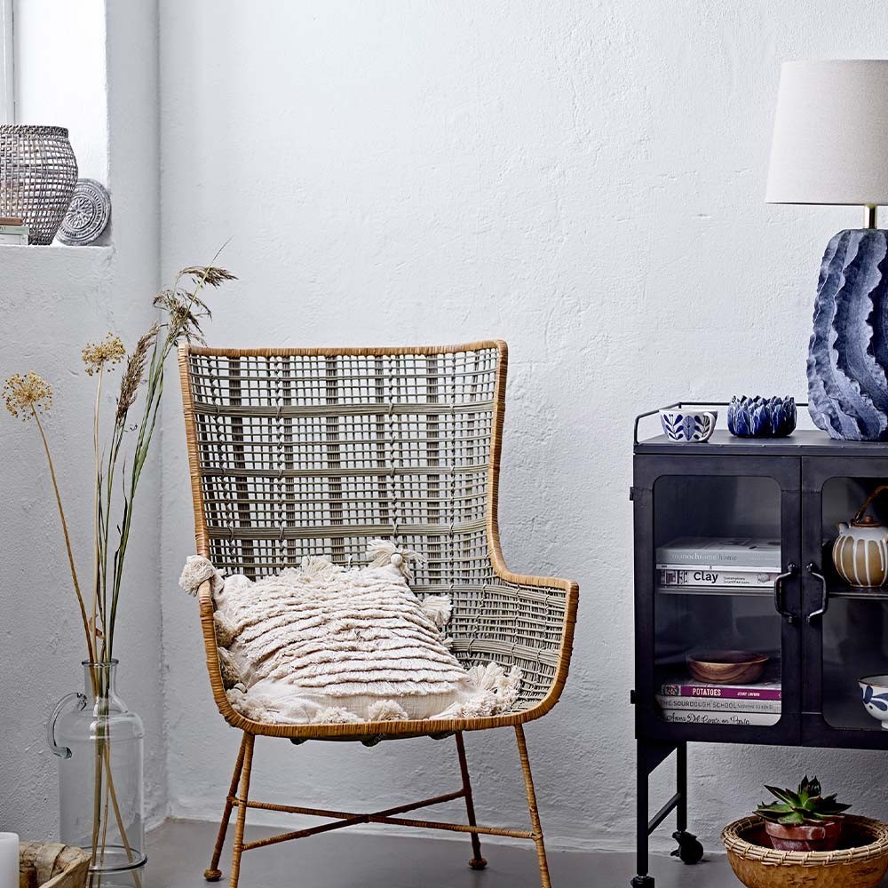 Nakita terracotta blauwe tafellamp Bloomingville