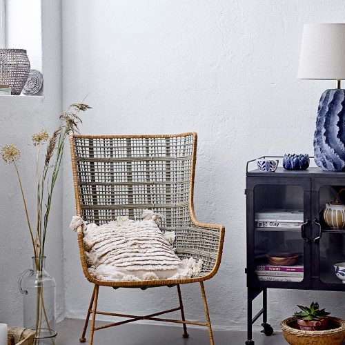 Nakita Terrakotta blaue Tischlampe Bloomingville