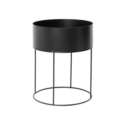 Black round plant box Ferm Living 2