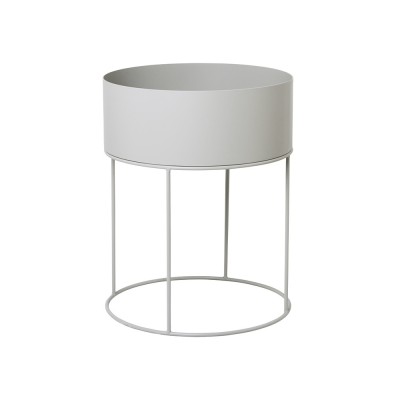 Lichtgrijze ronde plantenbak Ferm Living 2