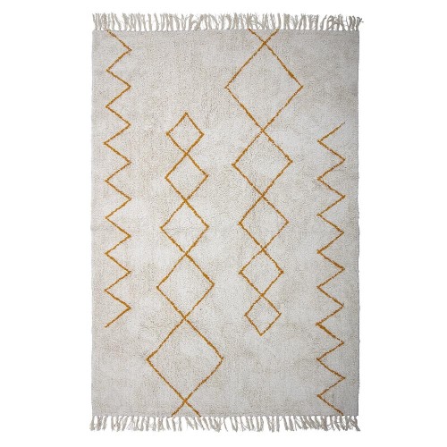 Huso rug cotton yellow Bloomingville