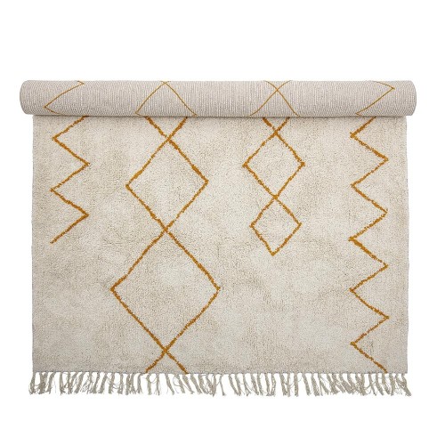 Tapis Huso jaune coton Bloomingville